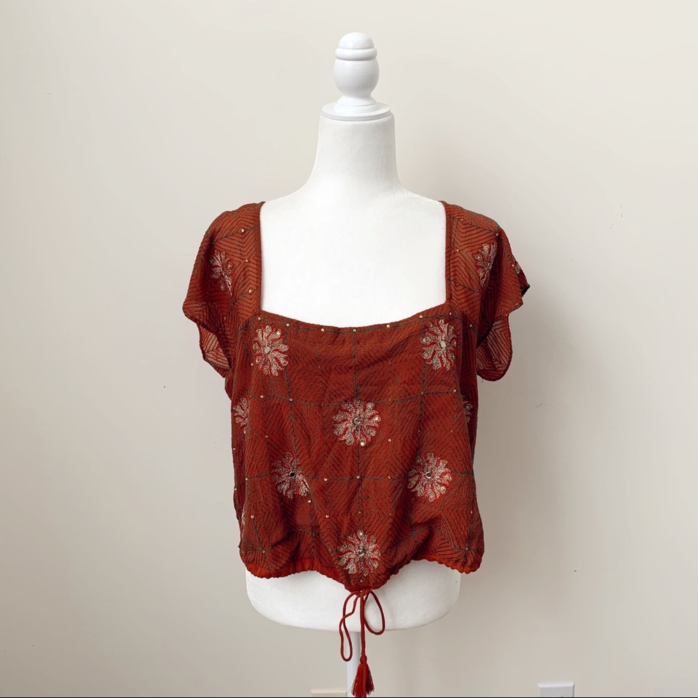 Free People Embellished Square Neck